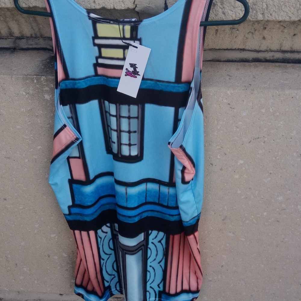 Tank top design by  South Beach art deco.